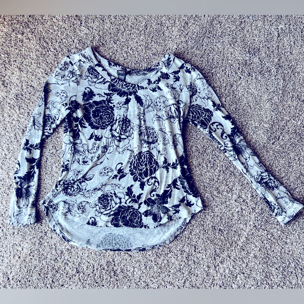 Black and grey floral sweater